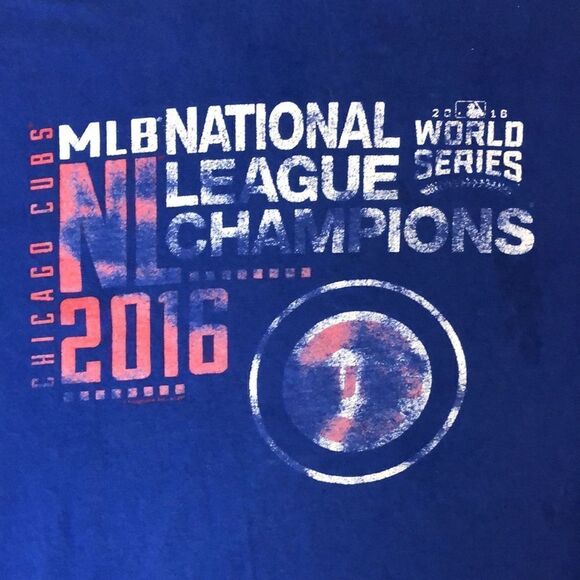 Distressed 2016 Chicago Cubs MLB National League Champions T-Shirt | XL - Picture 2 of 6